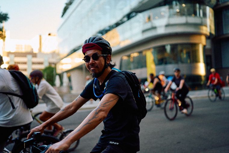A rider at the Sydney Bike Rave